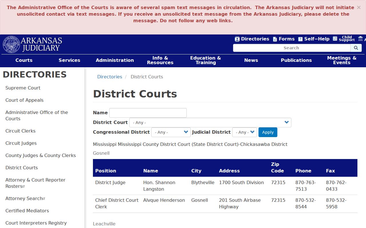 Arkansas Judiciary Nevada County warrant court directory